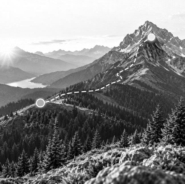 Mountain with path heading to the peak.